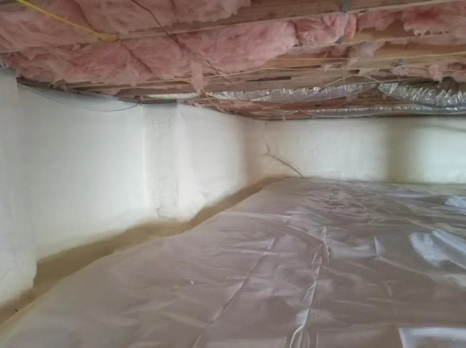 Crawl space encapsulation with closed-cell spray foam for Attic Insulation in Wendell